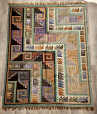 RARE Vintage VICTOR E. SULCA Peru Art Tapestry Wall Hanging 4’ X 5’ Signed picture
