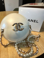 Chanel VIP Limited Coco Mark Rhinestone Pearl Ball Chain Shoulder Bag w/BOX picture