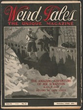 Weird Tales 1923 October.  Dagon by H. P. Lovecraft.  His 1st appearance in WT. picture
