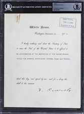 Theodore Roosevelt Signed 8x10 1904 Letter On Official WH Letterhead BAS Slabbed picture