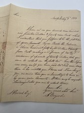 1803 Samuel Osgood Signed Letter 1st U.S. Postmaster General Naval Office #1463 picture