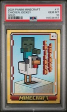 2024 PANINI MINECRAFT | GOLD CHICKEN JOCKEY 11 #71/99 PSA 10 Low Pop picture