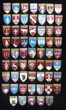 Set 61 USSR Soviet Badge Coats of Arms of Cities in Romania KEMZ picture