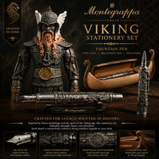 Montegrappa Middle East Viking Fountain Pen, Silver 355g Limited Edition 110/121 picture