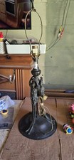 UNIQUE Vintage Maitland Smith Solid Bronze Table Lamp – three sided lady  picture