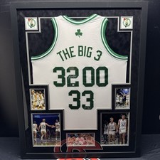 Larry Bird Kevin McHale Robert Parrish Autographed Boston Celtics Jersey BAS COA picture