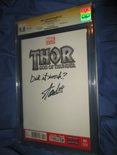 THOR #1 CGC 9.8 SS Signed by Stan Lee ~With Famous Movie Line Quote picture