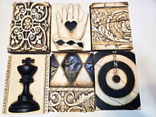 Sid Dickens Set of 6 Chess King Memory Block Tiles 3D Signed Ceramic picture