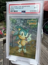 Topps 1993 Sonic the Hedgehog Prism #6 Sonic Pointing Up PSA 9 - POP 14 picture