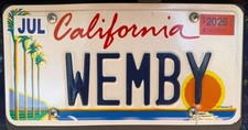 Wemby California Vanity Personalised License Plate Victor Wembanyama Spurs NBA picture
