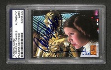 Signed Carrie Fisher 1997 Merlin #31 STAR WARS Card Princess Leia Auto RARE PSA picture
