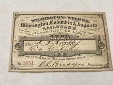 A&O-1873 Wilmington & Weldon Railroad Pass-Wilmington, Columbia, & August ISSUED picture