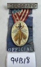 Democratic Convention Delegate Badge William Jennings Bryan 1908 Vintage 94B18 picture