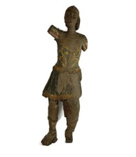 Exceptional Antique Hand Carved Wooden Statue 16th-17th century Archangel Michae picture