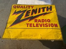 Vintage Original ZENITH Radio Television Embossed Dealer Advertising Sign picture