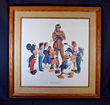 Disneyland Charles Boyer Litho SIGNED Fess Parker Davy Crockett Disney Print picture