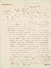 Guillaume APOLLINAIRE - Autograph letter signed to Lou.