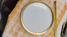 ANTIQUE D W KARLSBADER WERTARBEIT GEGR 1921 PORCELAIN SERVING PLATE 12 3/4 INCH picture
