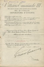 BENITO (IL DUCE) MUSSOLINI (ITALY) - DOCUMENT SIGNED 01/14/1937 WITH CO-SIGNERS picture