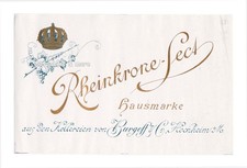 x3852 HOCHHEIM Burgeff & Co. RHEINKRONE-SECT champagne label sparkling wine label picture