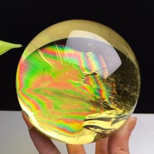 3.01LB A+ Natural Rainbow High quality citrine quartz ball carved crystal sphere picture