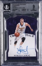 2015-16 PANINI PREFERRED AUTOS PURPLE #193 NIKOLA JOKIC ROOKIE RC BGS 9 picture
