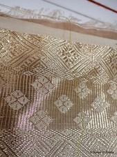 Malaysian Songket Gold Thread Heavy Hand Woven Cloth Textile Large picture