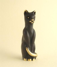 Walter BOSSE Vienna Large Elegant CAT 57mm Brass Modernism Bronze era picture