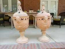 Antique Terra Cotta Garden Urns Original Florence Italy picture