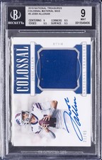 2019 NATIONAL TREASURES COLOSSAL MATERIAL SIGNATURES #3 JOSH ALLEN BGS 9 picture