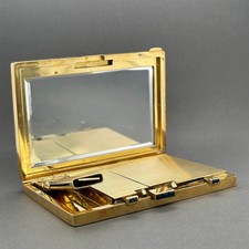 Estate Antique Cartier 18K Yellow Gold 0.74ctw Sapphire Makeup Compact picture