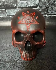 Baphomet Skull Statue Occult Satanic Gothic Decor Hail Satan 666 picture
