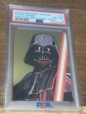 2010 Star Wars Galaxy DARTH VADER Gold Foil Card /770 SP PSA 8 ZERO HIGHER picture