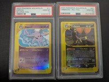 PSA 10 Umbreon 41 / Espeon 11 Reverse Holo Aquapolis Pokemon Italian 2003 picture