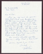 Nestor Paiva 1950 Hand Written Letter Signed Creature From The Black Lagoon picture