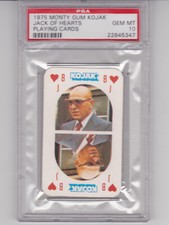 1975 Monty Gum Kojak Jack Of Hearts Playing Card PSA 10 Pop 1 picture