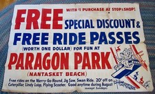 Paragon Park Nantasket Beach Sign Original - RARE - HUGE 5' WIDE -  picture