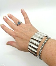 VINTAGE HEAVY STERLING SILVER 925 TAXCO BRACELET SIGNED 4.613 ounces picture