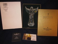 WATERFORD CRYSTAL Nativity Angel #5 Wings Spread 5th Herald Angel STICKER BOX picture