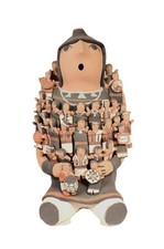 Very Large Jemez Pueblo Pottery Storyteller Doll By Cas Toya picture