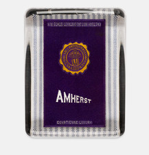 NEW Vintage 1-of-1 Lux Amherst College Liberal Arts Glass Paperweight picture
