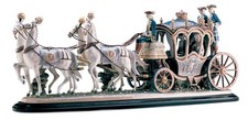 Lladro XVIIIth Century Coach Sculpture High Porcelain Limited 01001485 New picture