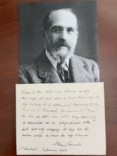 ARTHUR SCHUSTER HANDWRITTEN NOTE SIGNED, PHYSICIST, SPECTROSCOPY, RELATIVITY picture