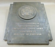 Vintage Genuine U.S. Army War Department War Office Memorial Bronze Plaque picture
