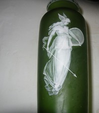 RARE THOMAS WEBB PATE SUR PATE GLASS VASE LADY CAMEO MARY GREGORY NORTHWOOD picture