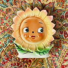 PY Miyao Anthropomorphic Orange Wall Pocket Planter Made in Japan circa 1950s picture