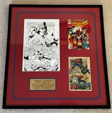 Spider Man Original Signed Comic Art Drawings Framed, Only 1 Exists Worldwide picture