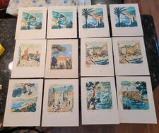Lot 12 Vtg ITALIA Steam Ship Oceania Transatlantic Line Menu 1950s picture
