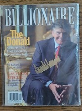 PRESIDENT DONALD TRUMP SIGNED BILLIONAIRE AUTHENTIC AUTOGRAPH RARE MAGAZINE picture