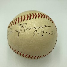 President Harry S. Truman Single Signed American League Baseball JSA COA picture